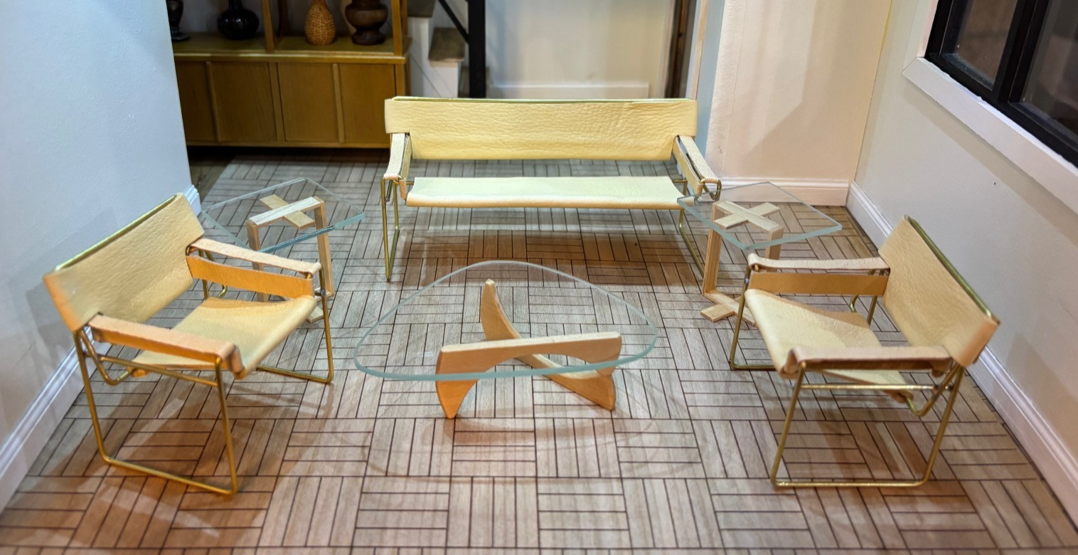 Dollhouse Miniature Wassily Style Living Room Set, 6 Pieces by Warren Richardson
