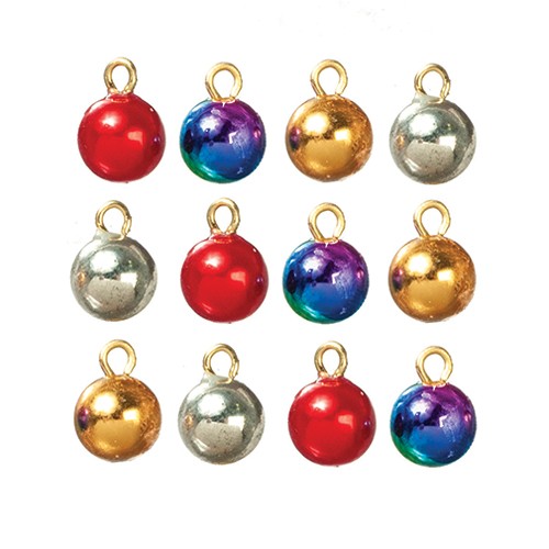 Dollhouse Miniature Ball Ornaments Set of 12