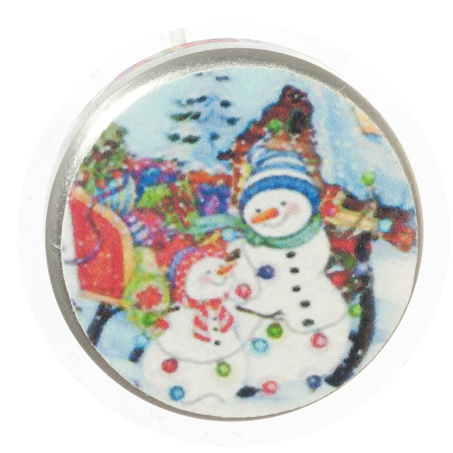 Dollhouse Miniature Snowman Cookie Tin