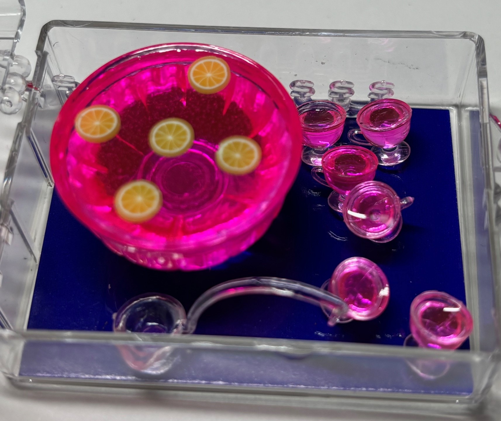 Dollhouse Miniature  Punch Set with Pink Lemonade Handcrafted