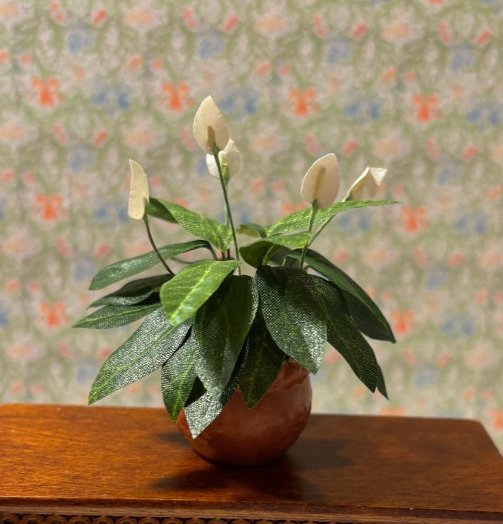 Dollhouse Miniature Peace Lily Handcrafted