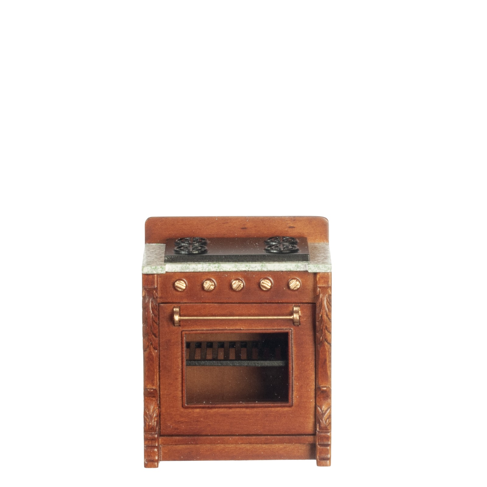 JBM Fine Miniature Small Walnut Kitchen Stove for Dollhouse