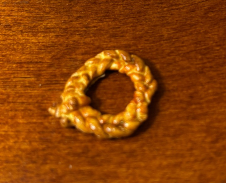 Dollhouse Miniature Braided Bread Wreath  - Handcrafted