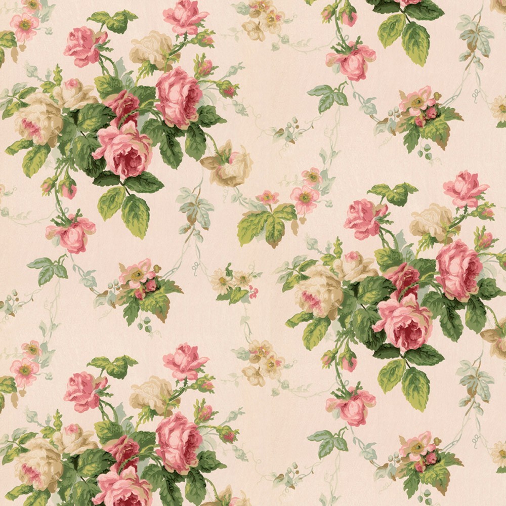 Bradbury and Bradbury Dollhouse Wallpaper - Rose Spray