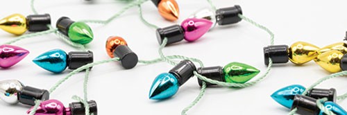 Dollhouse Miniature String of Christmas Lights, Nonworking, Metallic Pastel