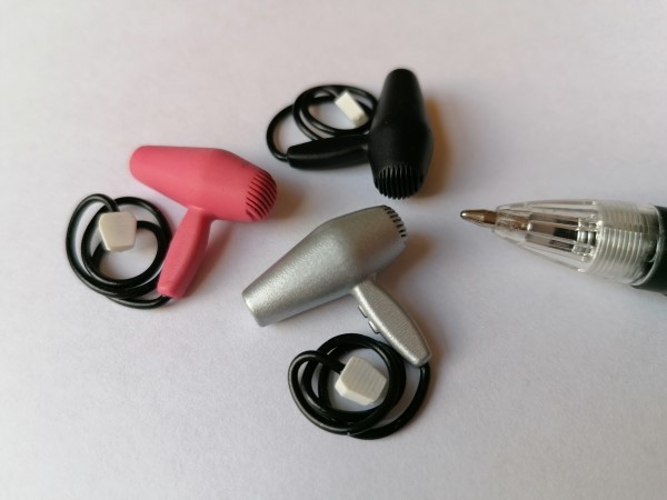 Dollhouse Miniature Black Professional Hair Dryer by Delph Miniatures