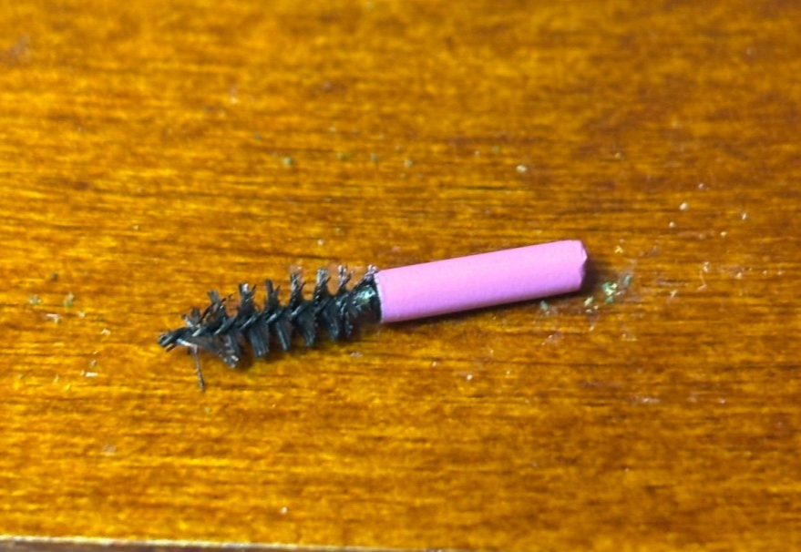 Dollhouse Miniature Black Styling Brush with Pink Handle by Delph Miniatures