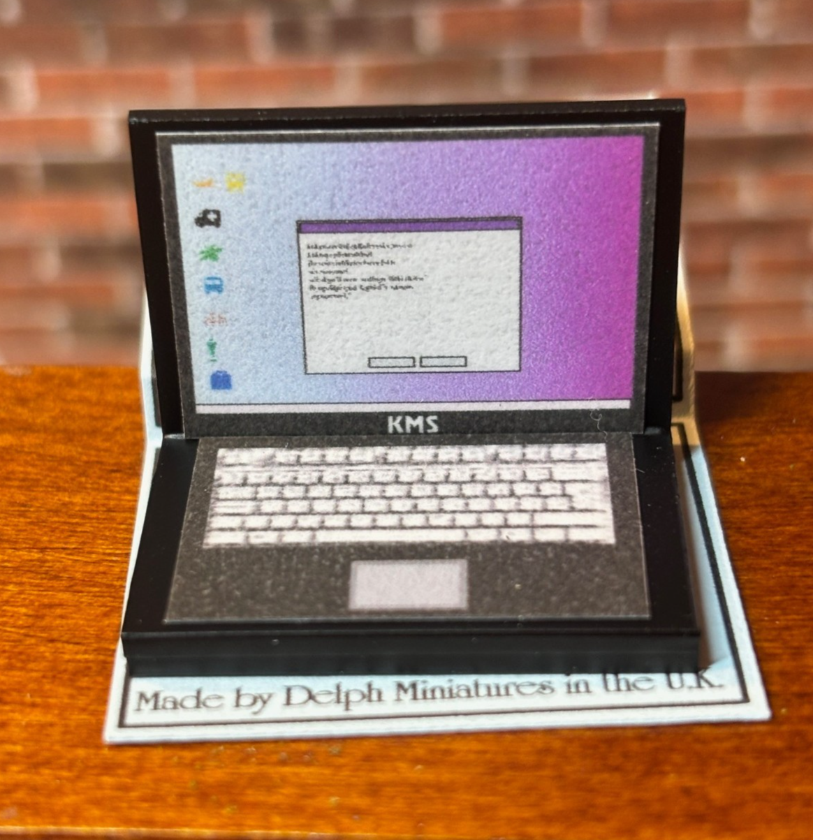 Dollhouse Miniature Black Laptop Computer by Delph Miniatures