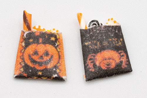 Dollhouse Miniature Trick or Treat Bags Artisan Made