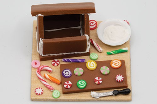 Dollhouse Miniature Gingerbread House in the Making Artisan Made