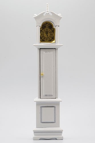 Grandfather Clock in White - Dollhouse Miniature
