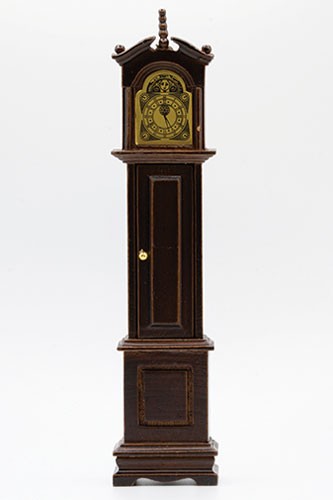 Grandfather Clock in Walnut - Dollhouse Miniature