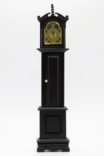 Grandfather Clock in Black - Dollhouse Miniature