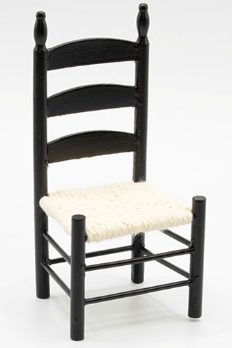 Dollhouse Miniature Black Shaker Side Chair