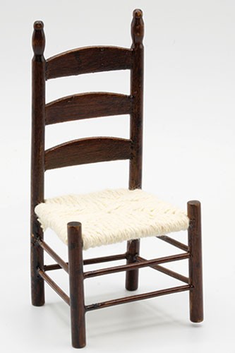 Dollhouse Miniature Walnut Shaker Side Chair