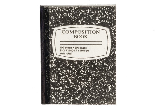 Dollhouse Miniature Composition Book  - Handcrafted