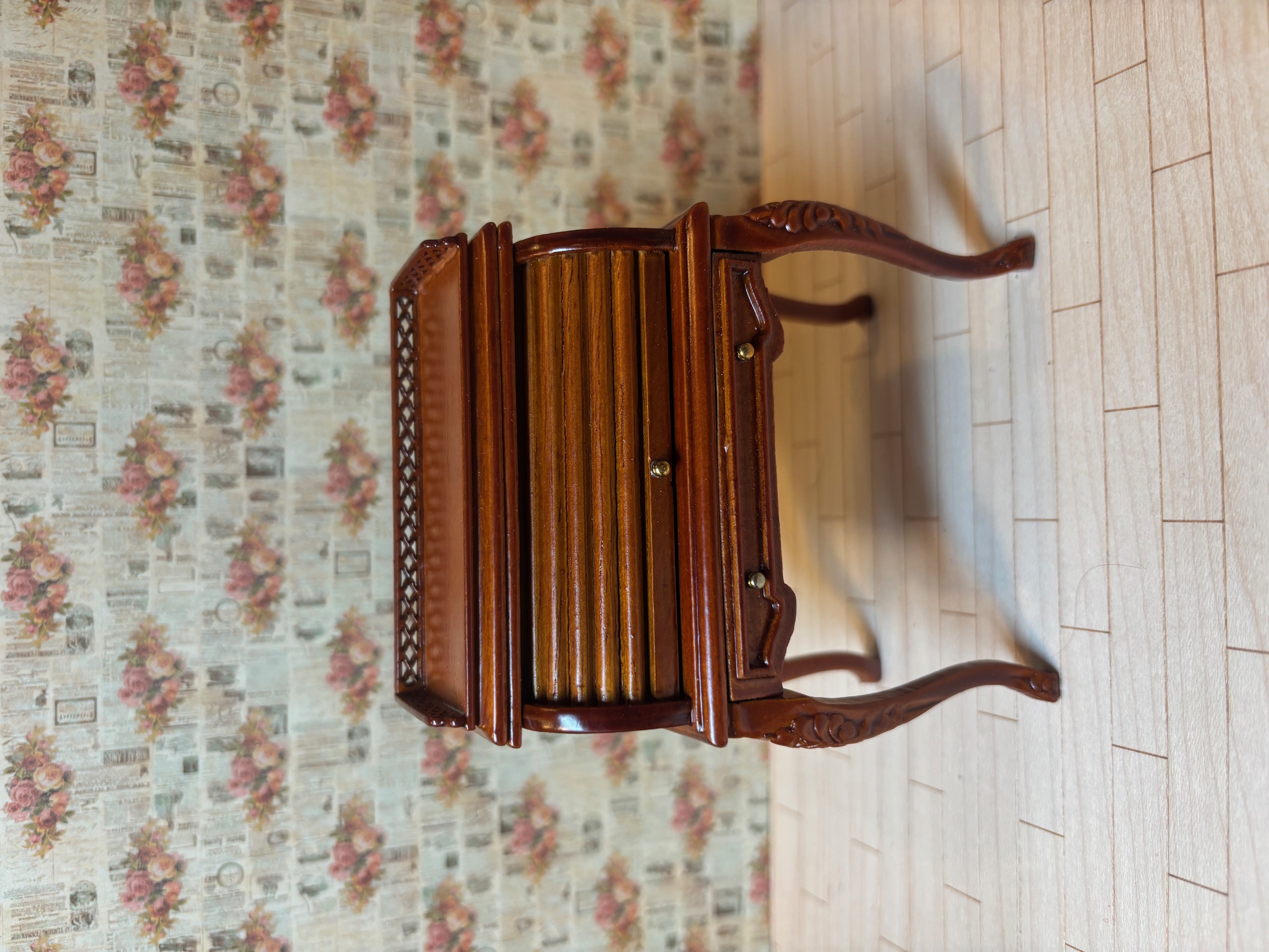 Platinum Collection - Dollhouse Miniature Rolltop Desk in Walnut