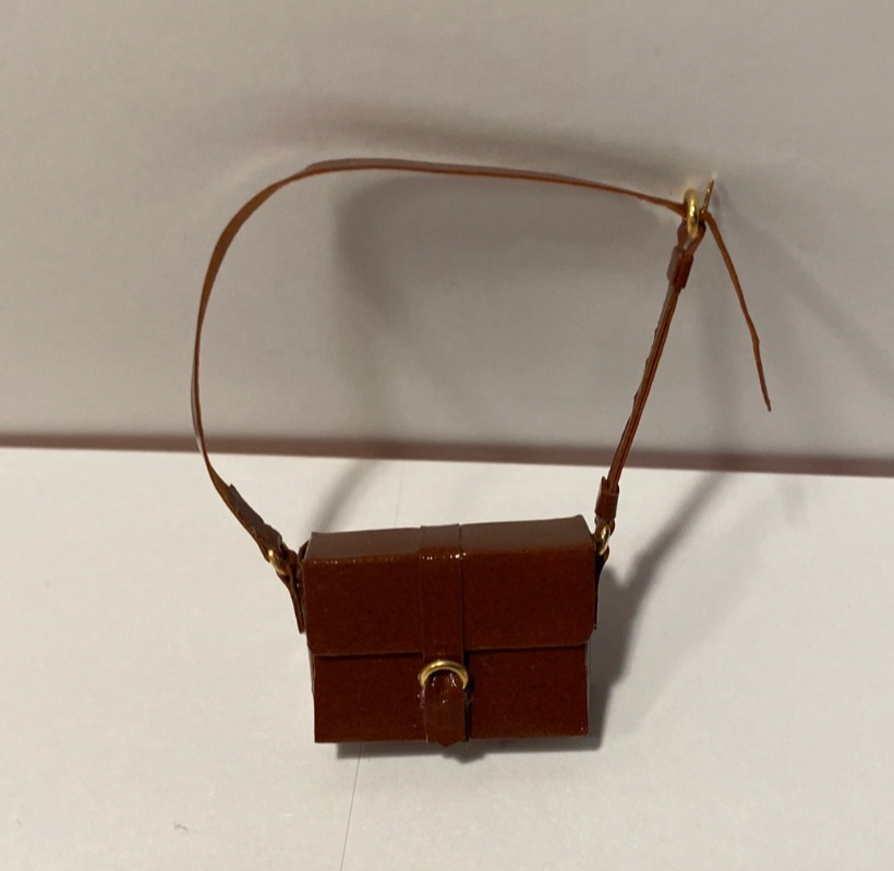 Dollhouse Miniature Lady's Handbag, Brown, by Heidi Ott