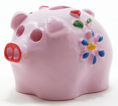 Dollhouse Miniature Pink Piggy Bank