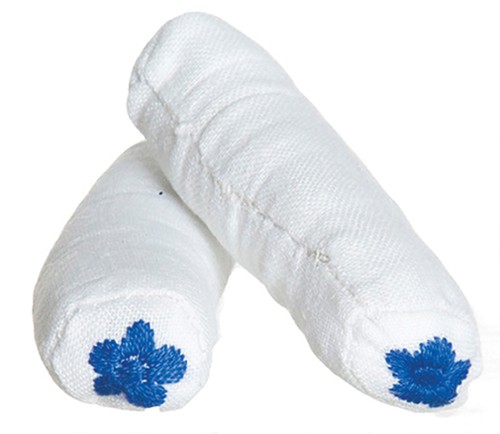 Dollhouse Miniature Pair of Bolster Pillows