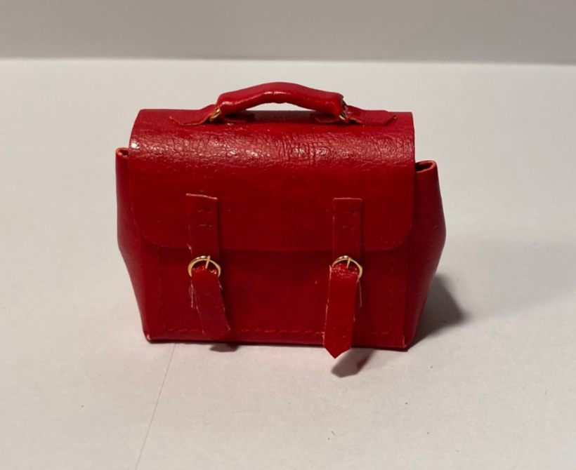 Heidi Ott Dollhouse Miniature Red Leather Satchel