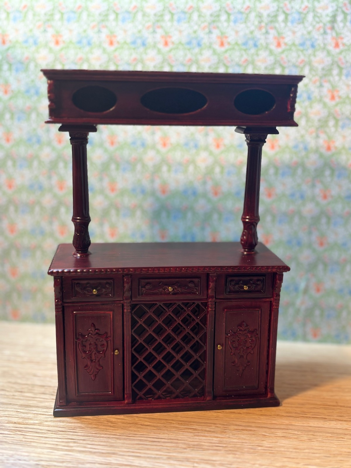 Miniature Dollhouse Mahogany Kitchen Island by Hansson