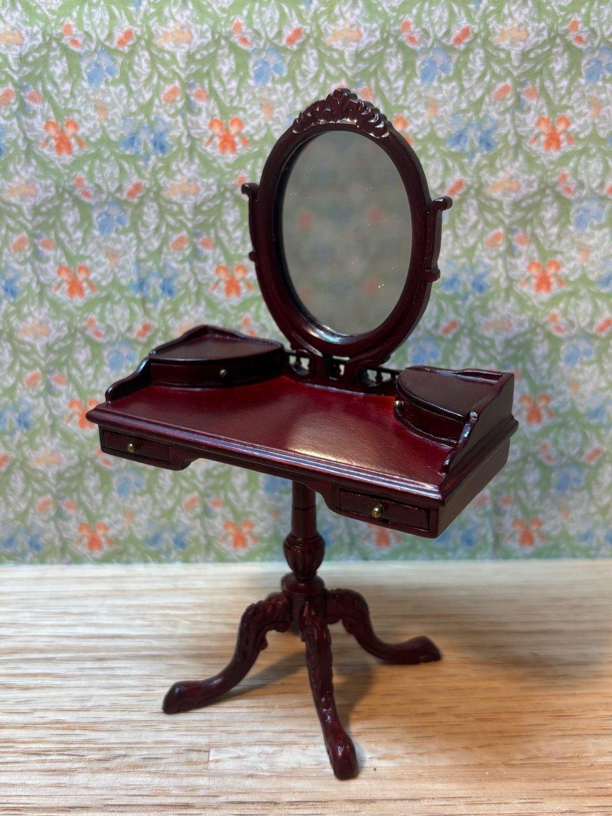 Dollhouse Miniature Mahogany Vanity by Bespaq