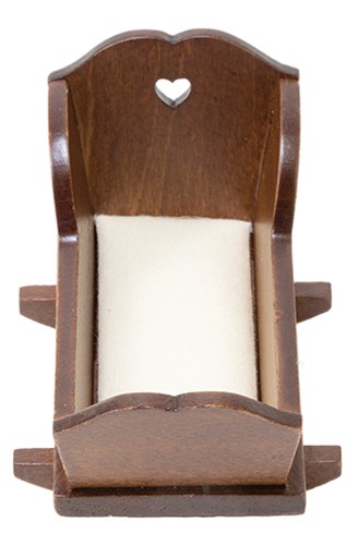 Dollhouse Miniature Walnut Rocking Cradle