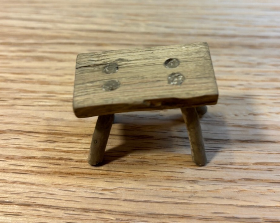 Dollhouse Miniature Rustic Stool,  Handcrafted