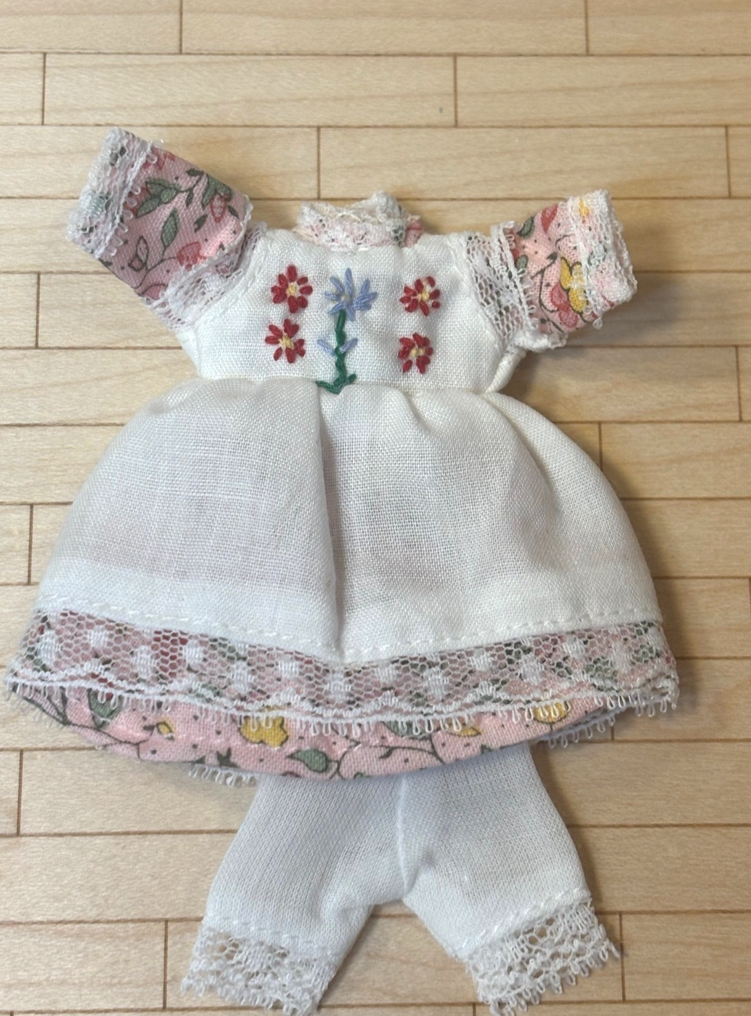 Heidi Ott Dollhouse Miniature 1:12 Scale Girl's Pink Floral Smocked Dress