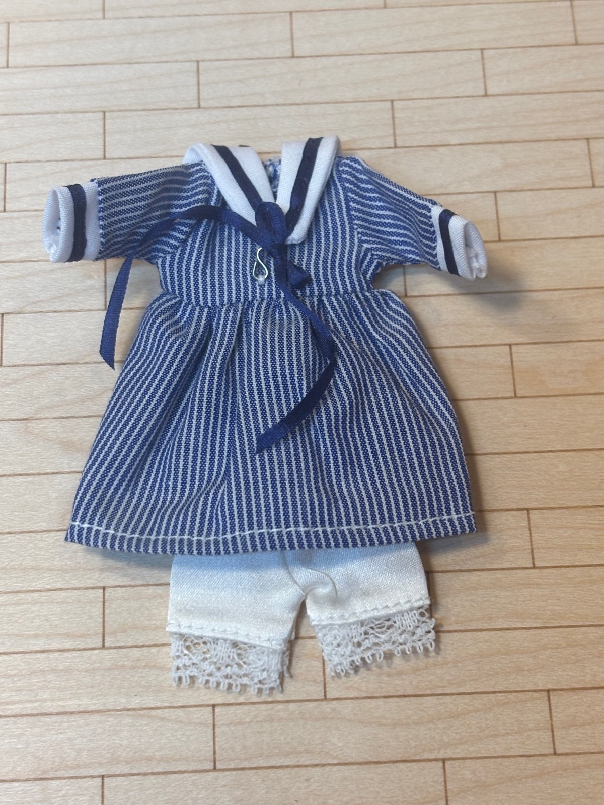 Heidi Ott Dollhouse Miniature 1:12 Scale Girl's Blue Striped Dress