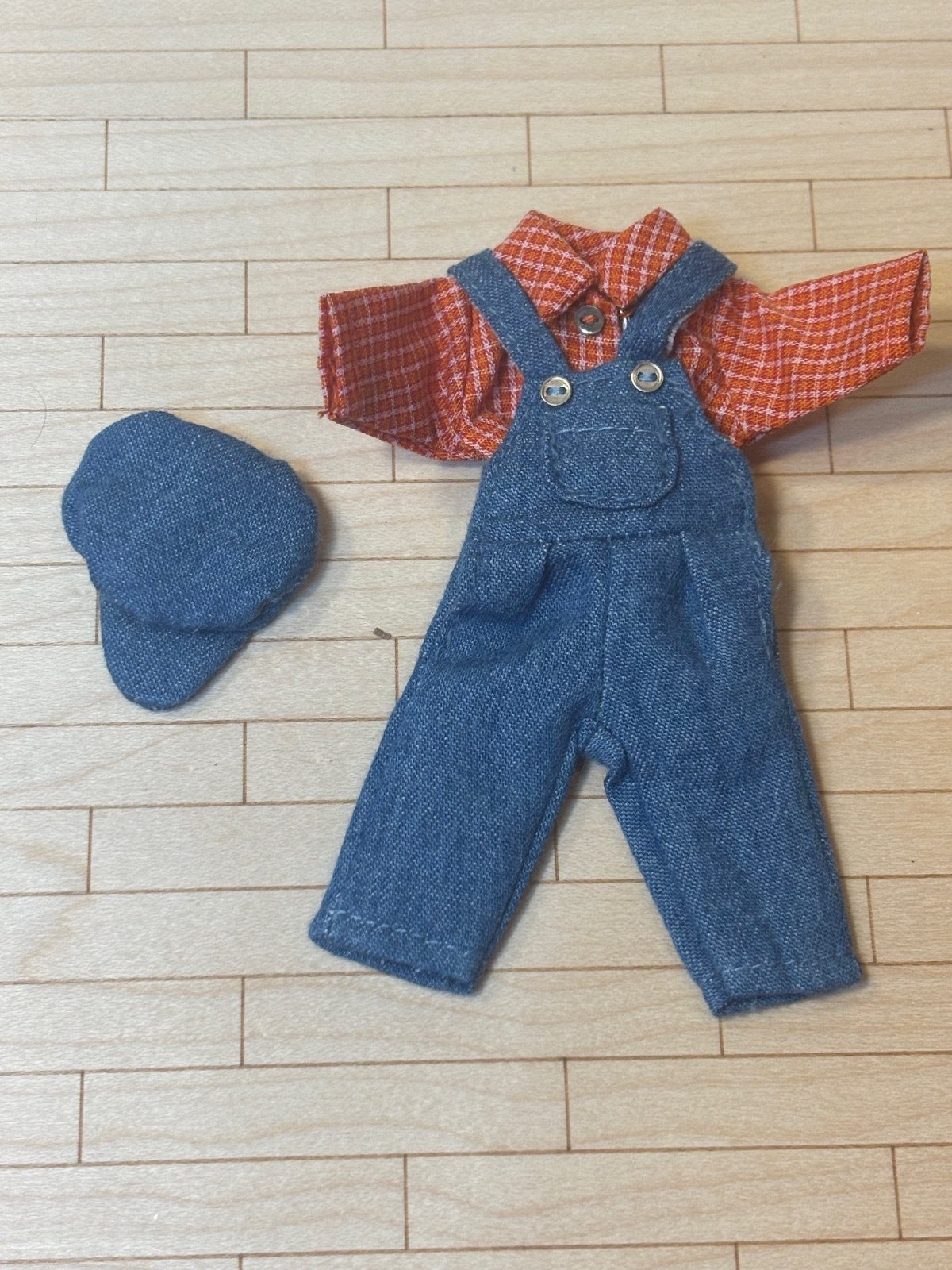 Heidi Ott Dollhouse Miniature 1:12 Scale Boy's Jean Overalls with Cap