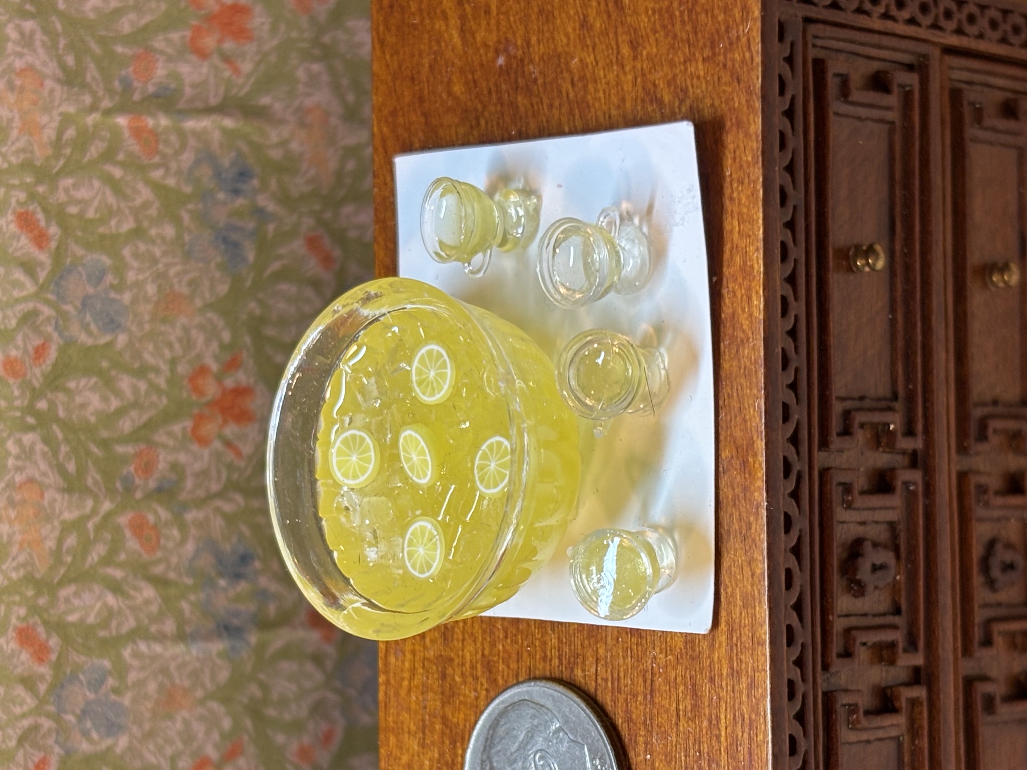 Dollhouse Miniature  Punch Set with Lemonade Handcrafted