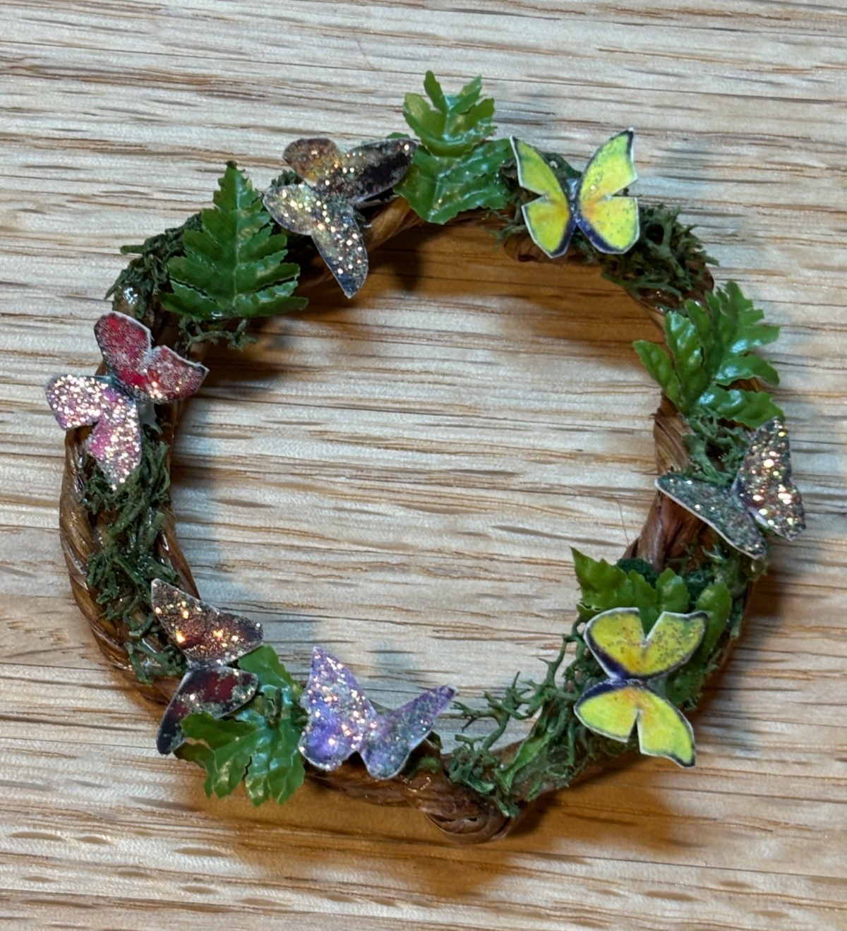 Dollhouse Miniature Butterfly Wreath Handcrafted by Taylor Jade