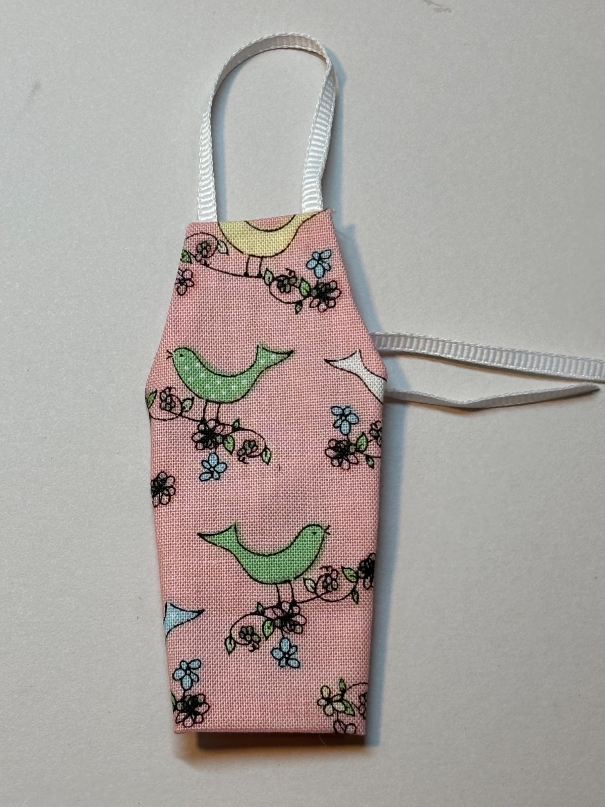 Dollhouse Miniature Apron - Spring Birds - Handcrafted